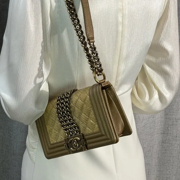 CHANEL Metallic Python Boy Flap Bag Small GHW - Picture 15 of 17